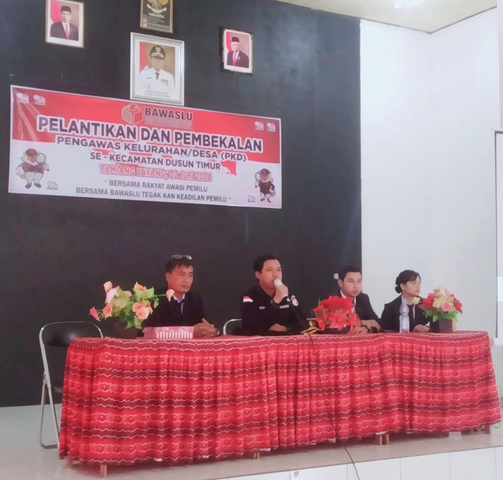 103 PKD Resmi di Lantik, Anggota Bawaslu Bartim Tegaskan Kepada PKD Untuk Fokus dan Jaga Integritas