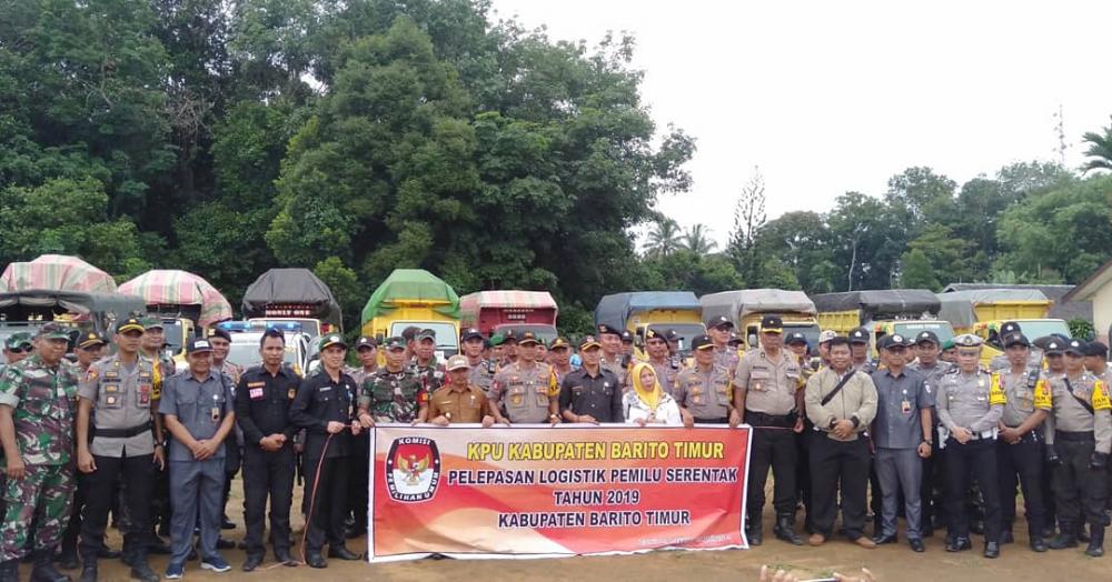 Pelepasan Pendistribusian Logistik Pemilu 2019 ke Kecamatan se-Kabupaten Barito Timur. 