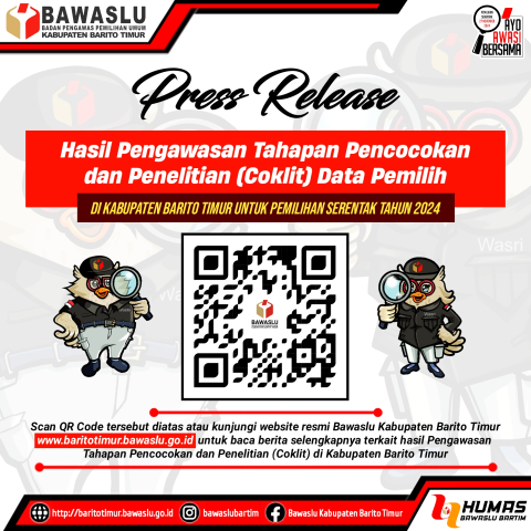 Press Release Hasil Pengawasan Tahapan Pemutakhiran dan Penyusunan Daftar Pemilih Pilkada 2024 di Kabupaten Barito Timur